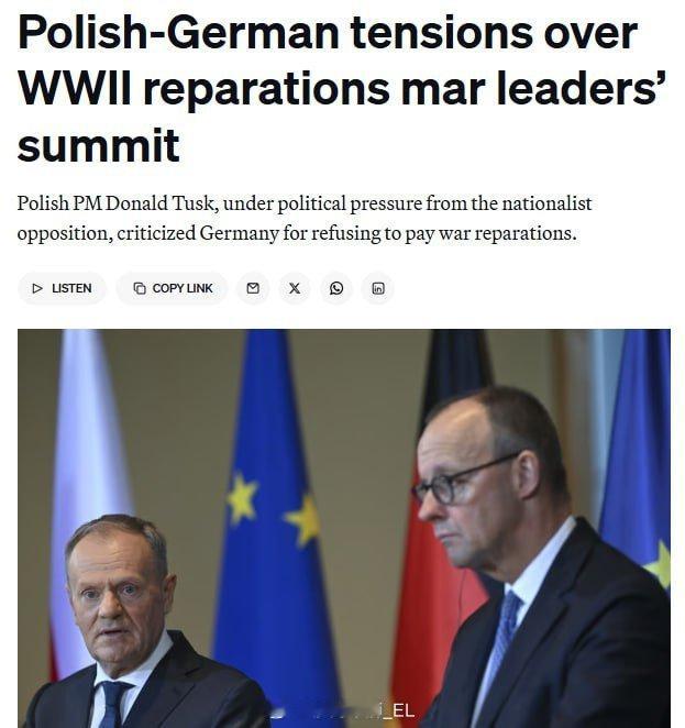 美国《政客》报道称，德国总理默尔茨与波兰总理图斯克关于支援乌克兰问题的最新会谈非