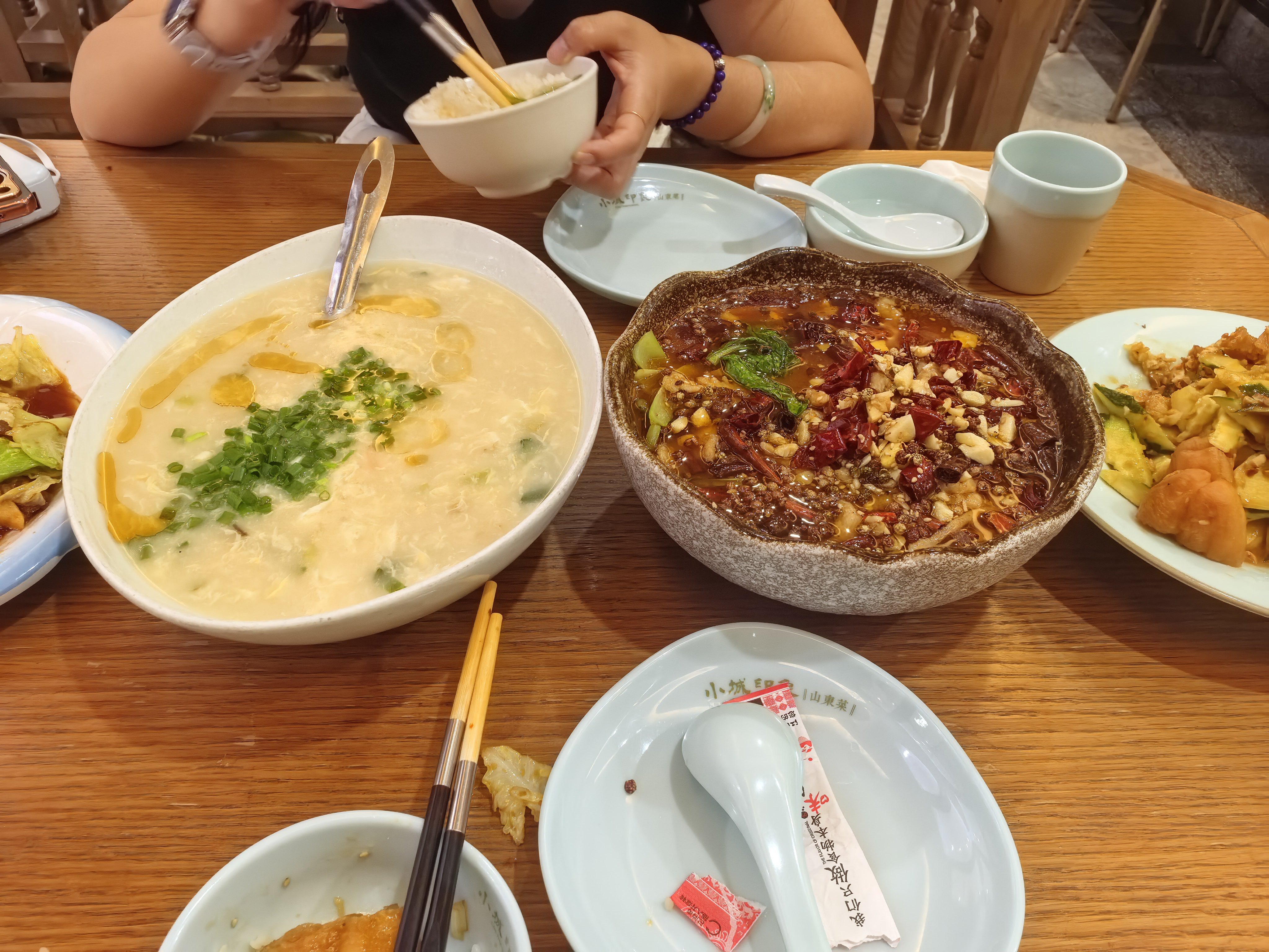 山东的油条黄瓜，山东份量的疙瘩汤​​​