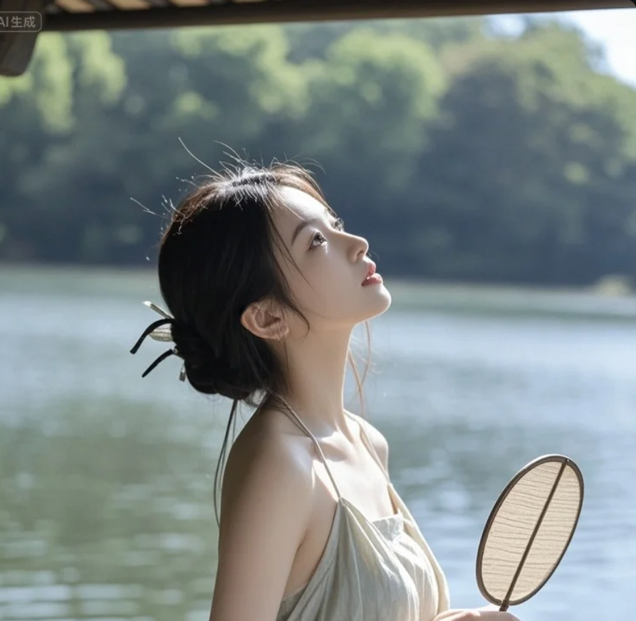 她的眼神，藏着半卷未落款的诗