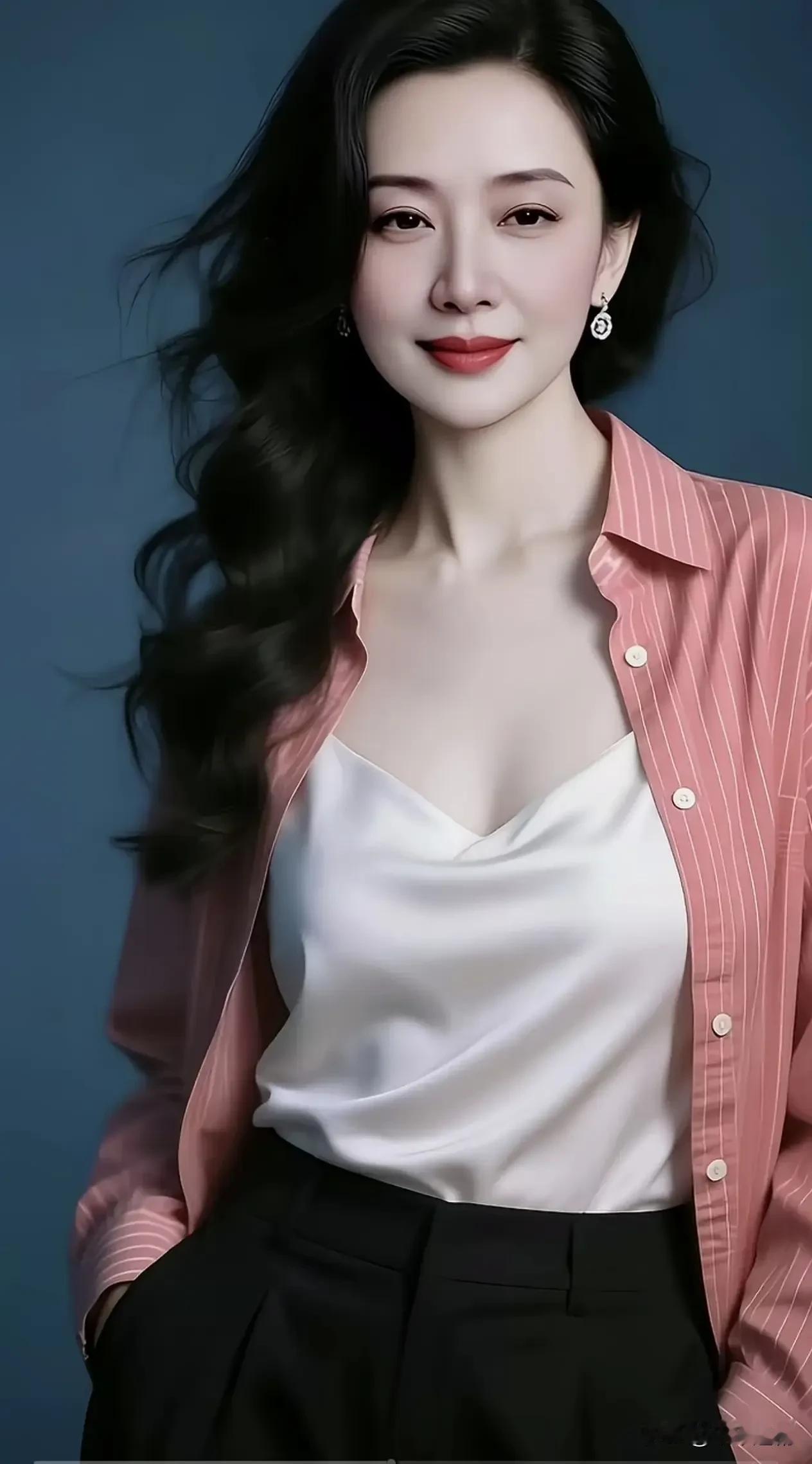 卷发轻扬，眉眼温婉。褪去青涩，时光赋予从容，不刻意，却自带魅力。国色天姿美女照