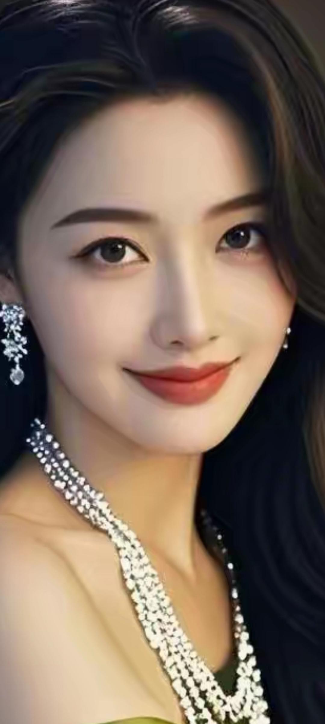 优雅气质，闪耀珠宝，迷人微笑，时尚女神。