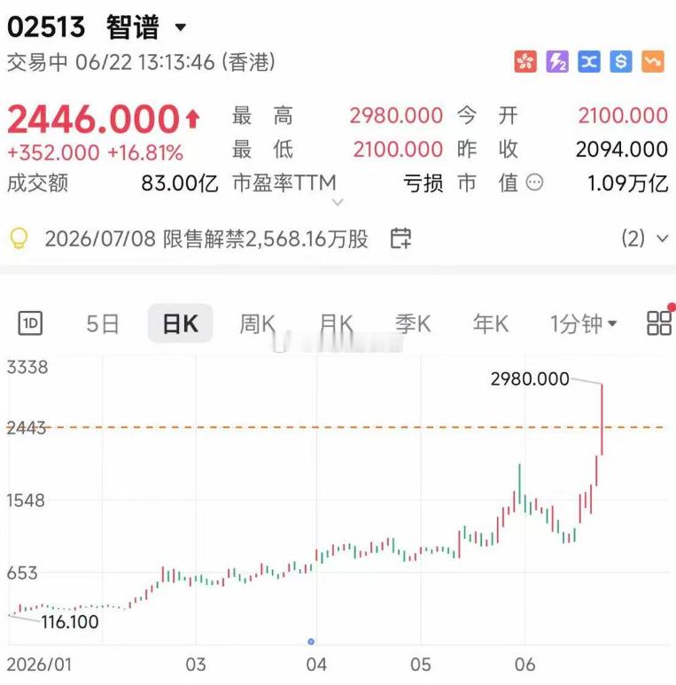 如果你在今年1月买入100万的智谱，现在已经是2100万了