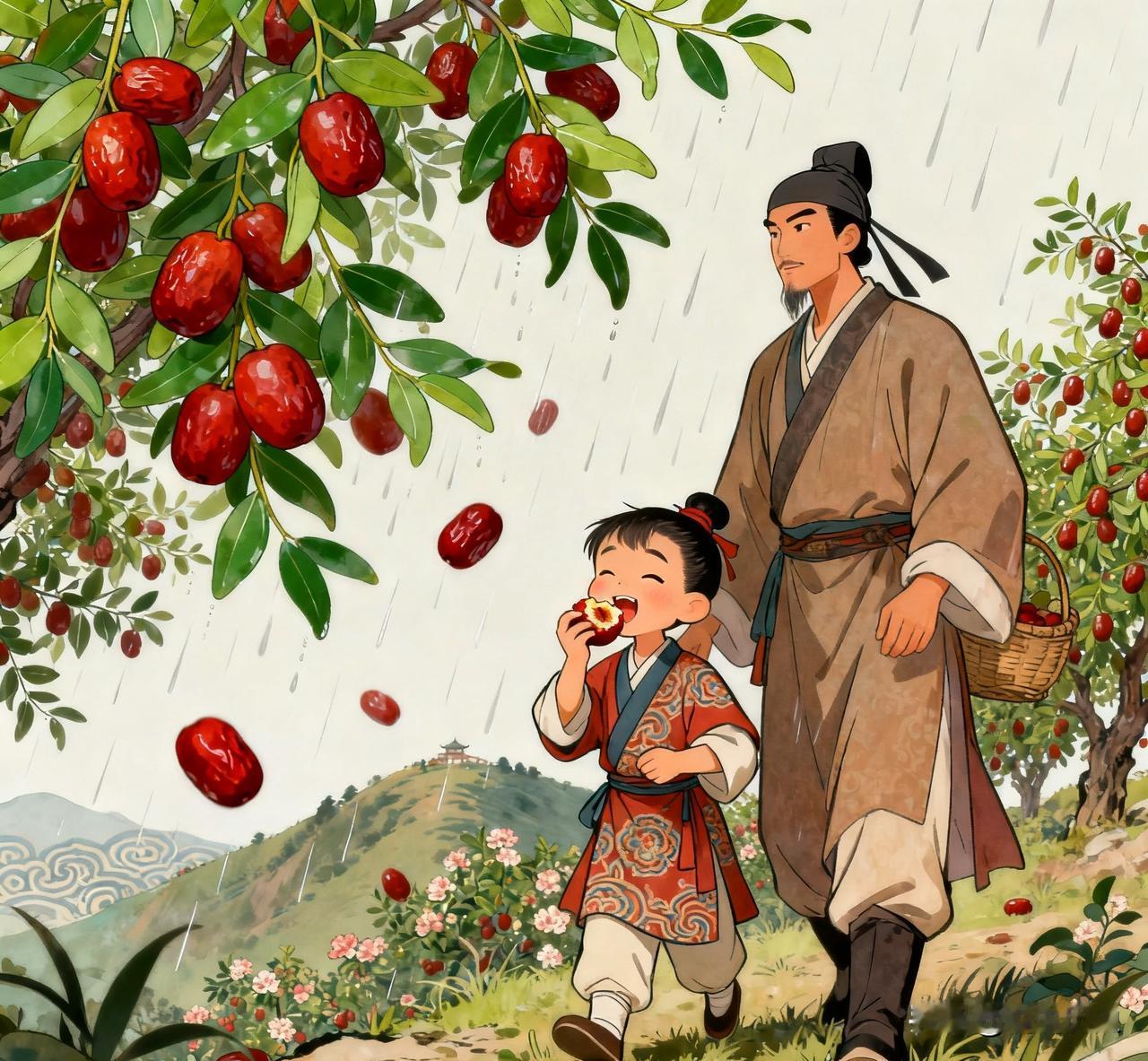 唐末期，一个农妇在门口织布，三岁孩子在旁边哭闹，屋内躺着一个奄奄一息的男子。一个