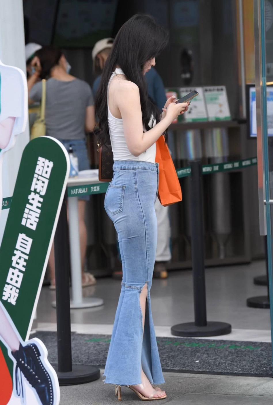 牛仔裤 美女 女神 牛仔裤穿搭
