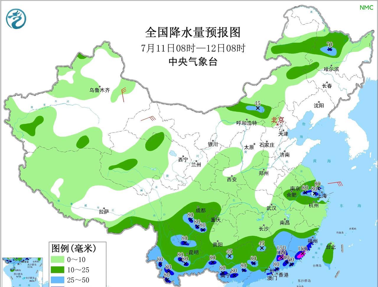 【短期天气预测】根据最新的数值预报预计未来三天：副高西伸北抬，西风带震荡致冷空