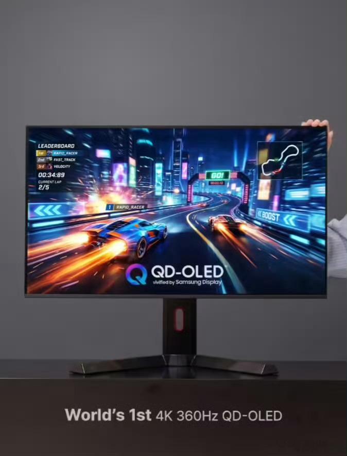 三星发布全球首款4K360Hz的QD-OLED显示器面板，不管是画质还