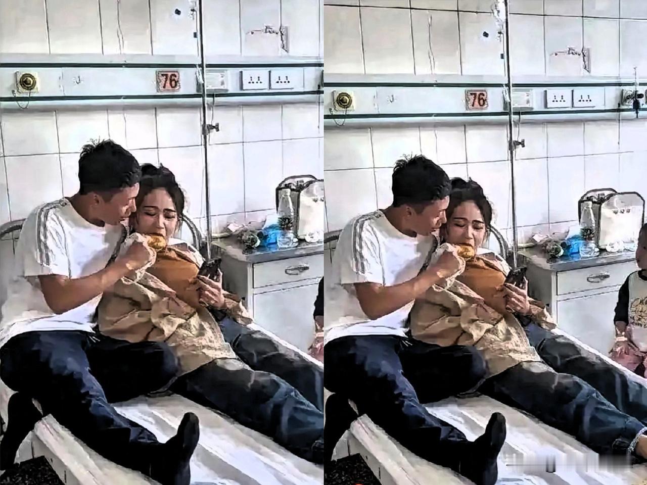 心酸！一男子给病床上的妻子送饭，突然红着眼眶跪下，对妻子说：“我们回家吧，家里没