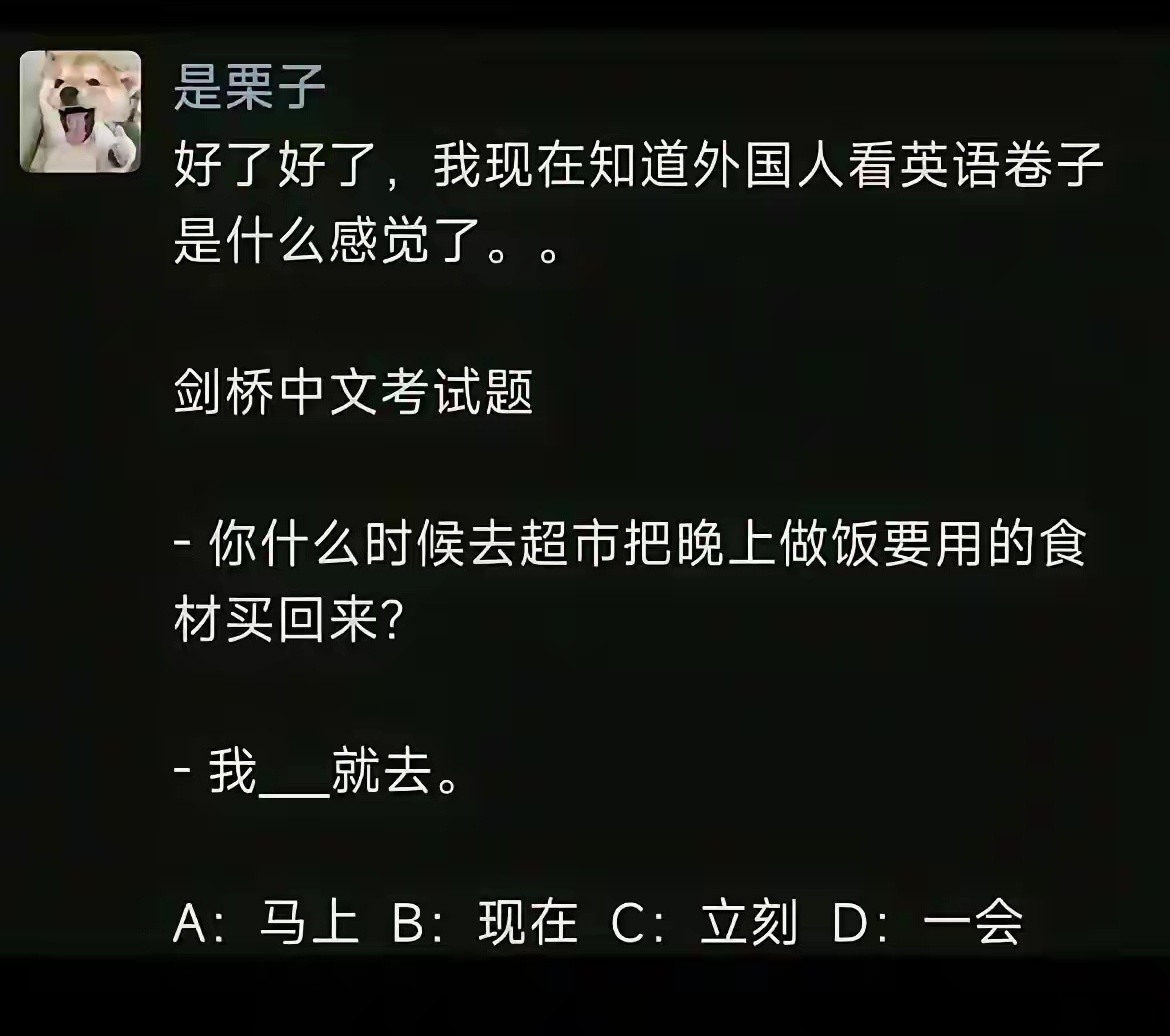 糟了身为中国人感觉ABCD都可以！​​​