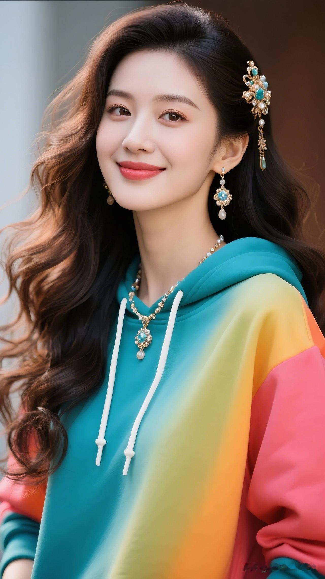 笑语盈盈暗香来，似曾相识燕归来。少女感穿搭的精髓是什么元气满满的一天，从彩虹色