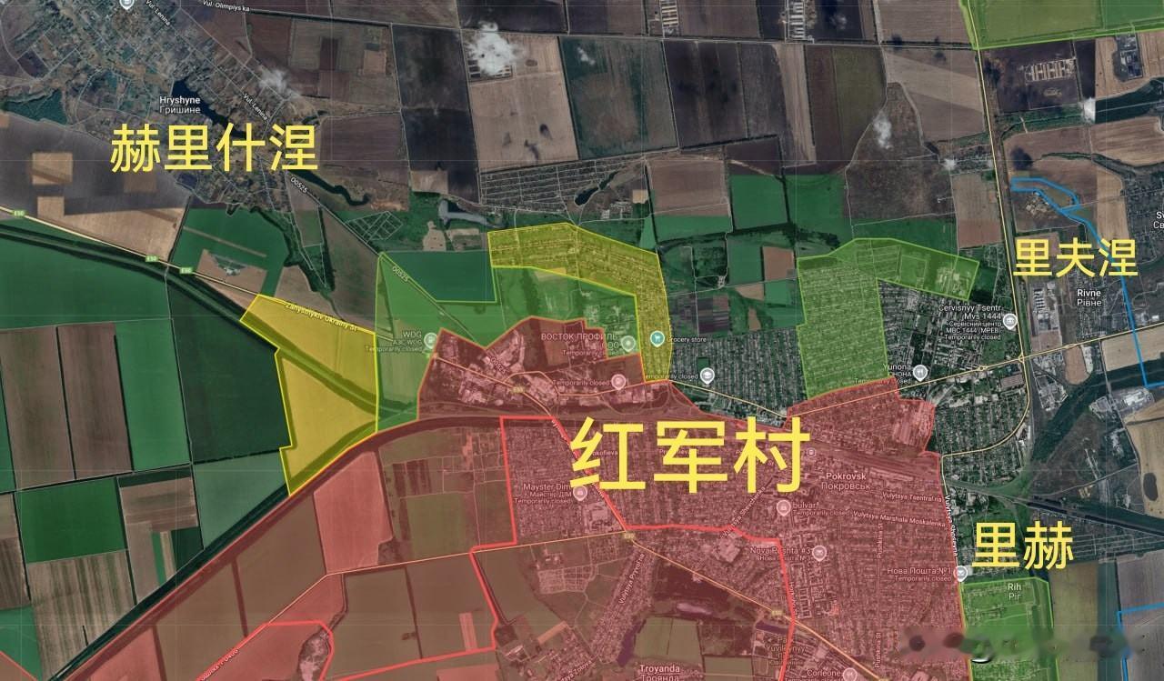 10月31日K哥更新俄乌战报：图一：俄军在红军村市北部的进一步推进。图二