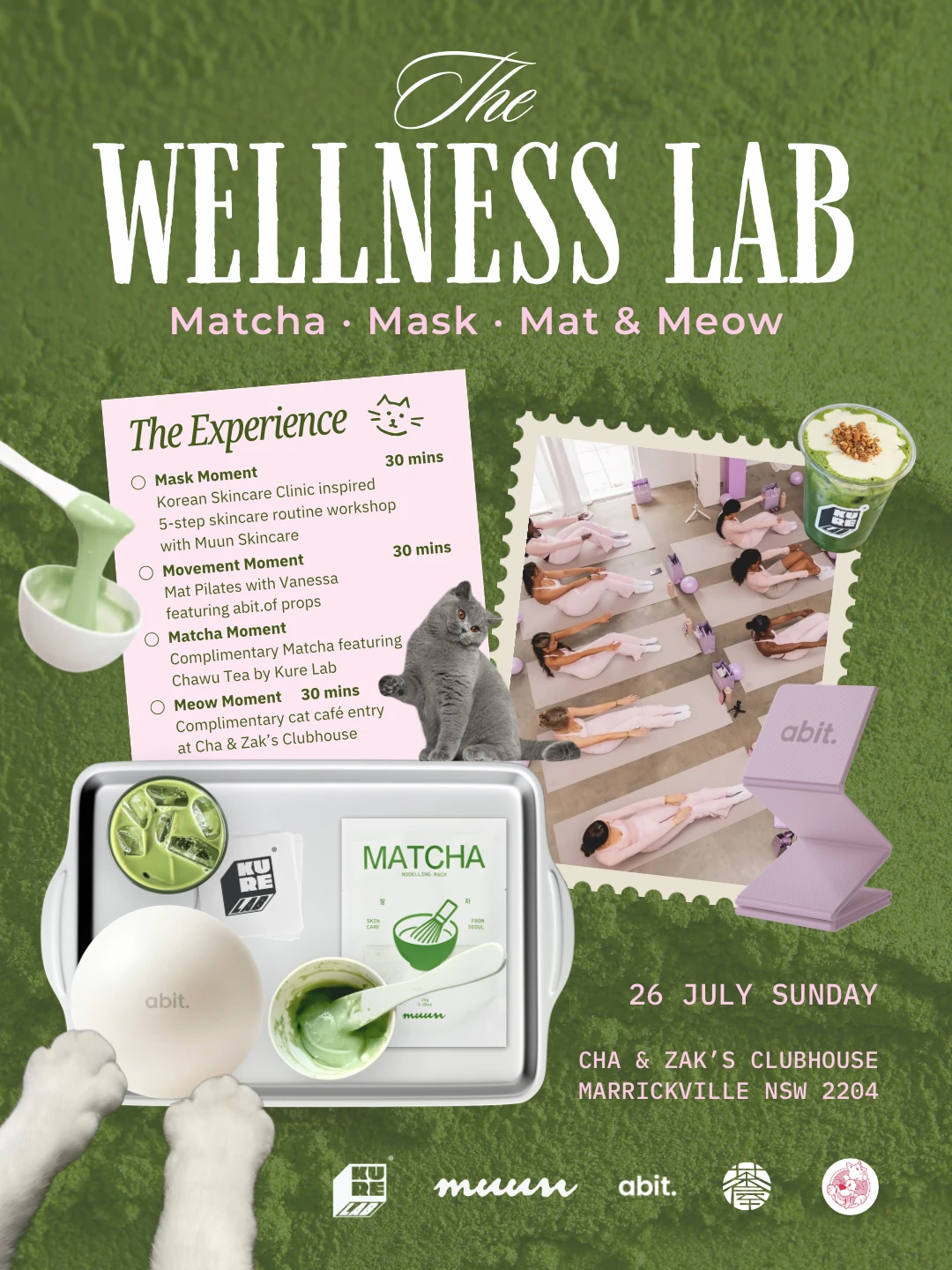 悉尼七月普拉提popup活动🍵护肤+抹茶+猫猫