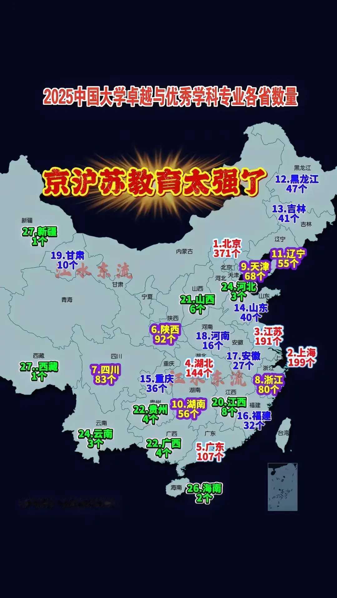 武书连发布了2025中国大学卓越与优秀学科专业情况。这次统计涵盖243个高校的1