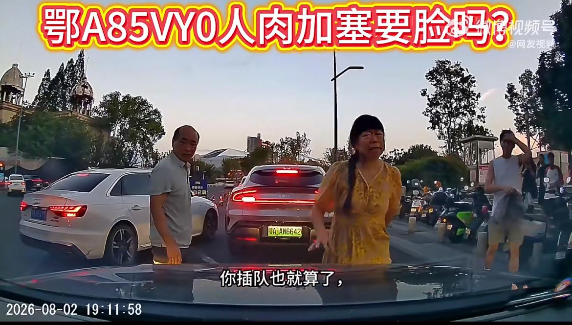 实在荒唐，武汉一司机在公园门口为了加塞，竟然唆使自己的父母人肉挡车。8月2