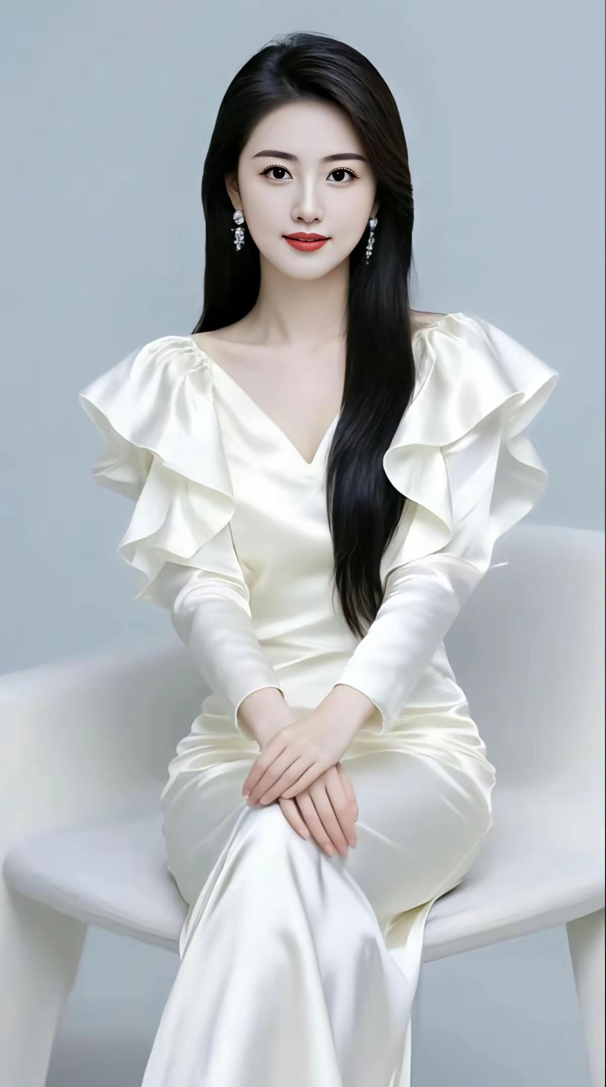 优雅白裙，气质女神，坐享宁静时光