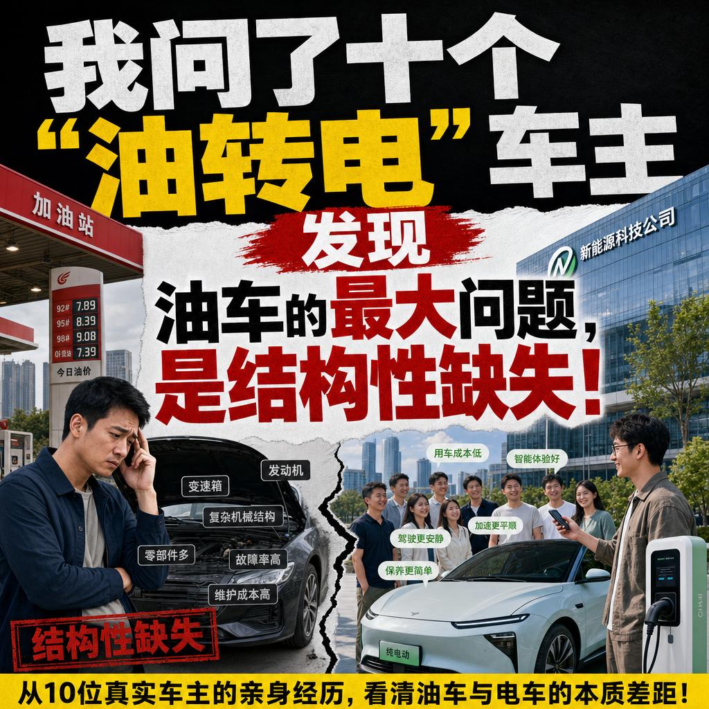 很多人觉得油车开了一百多年，技术成熟、皮实耐用，永远不会过时。但当我问了十个“