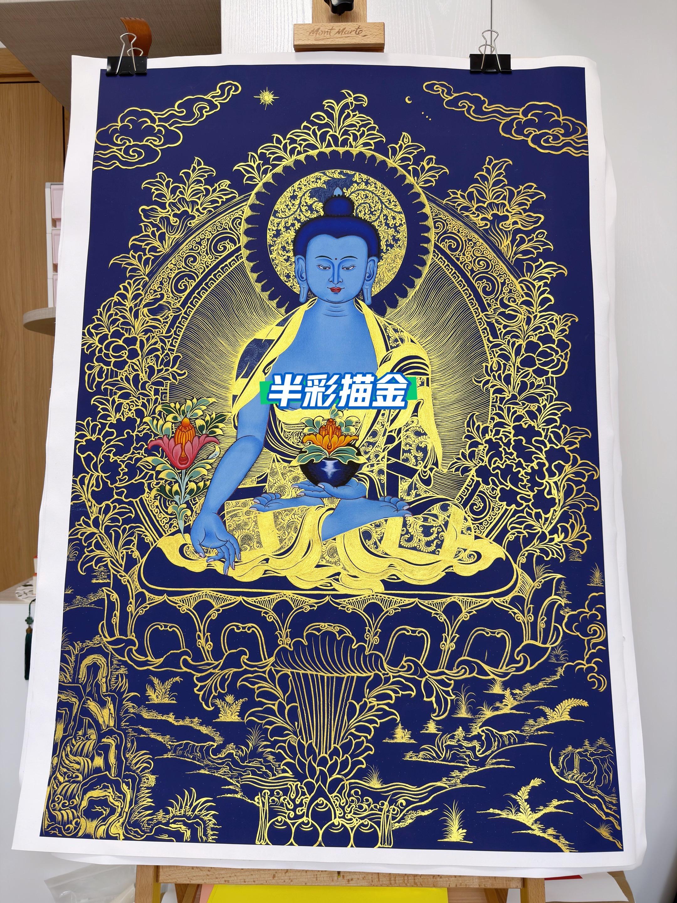 佛像绘画 描金 唐卡 信仰 静心养性