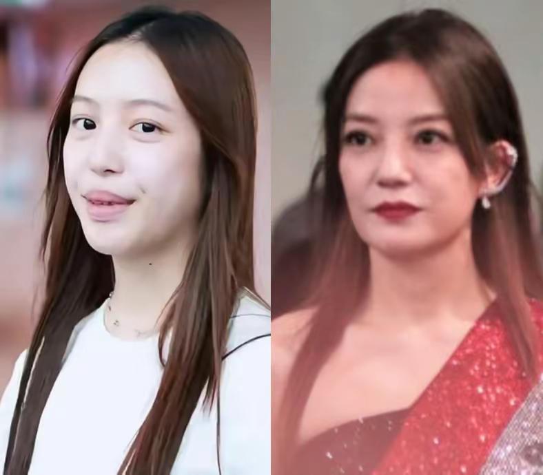 赵薇女儿长得太像她前夫了，尤其是嘴巴，真的拉低了她女儿的颜值。虽然看着也像赵薇