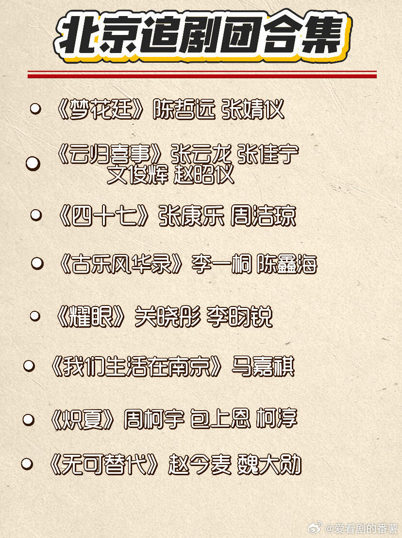 北京追剧团合集•《梦花廷》陈哲远张婧仪•《云归喜事》张云龙张佳宁文俊辉赵