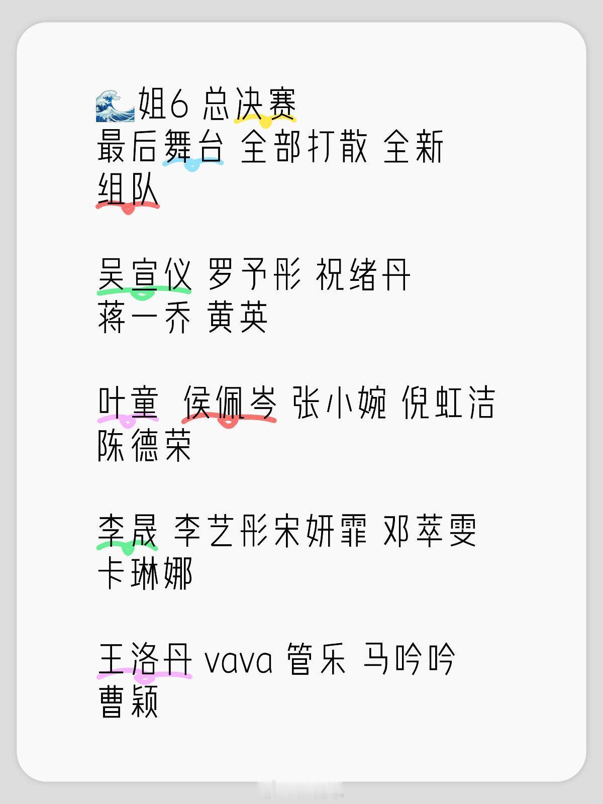 乘风2025🌊姐6总决赛最后舞台全部打散全新组队吴宣仪罗予彤
