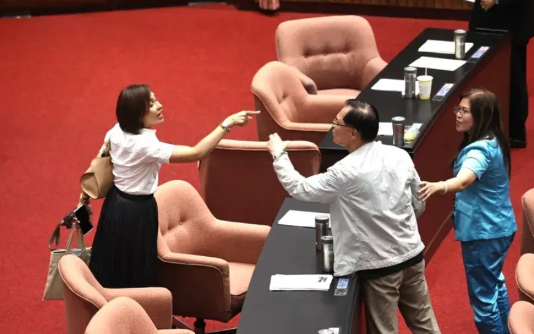 台立法机构表决大戏：张启楷舌战邱议莹，场内场外都“开锅”20日，台立法机构讨论