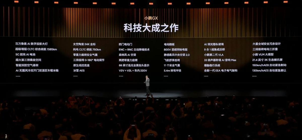 小鹏GX的预售价格来了！纯电和超级增城同价：39.98万。都是全系标配双腔空悬和