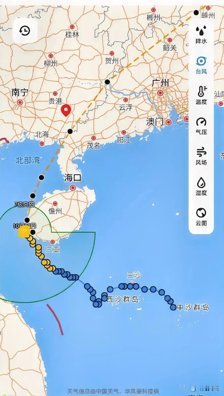 这台风居然不敢登陆海南！“蝴蝶🦋”台风最早预测是经过海南观音的，但是实际上