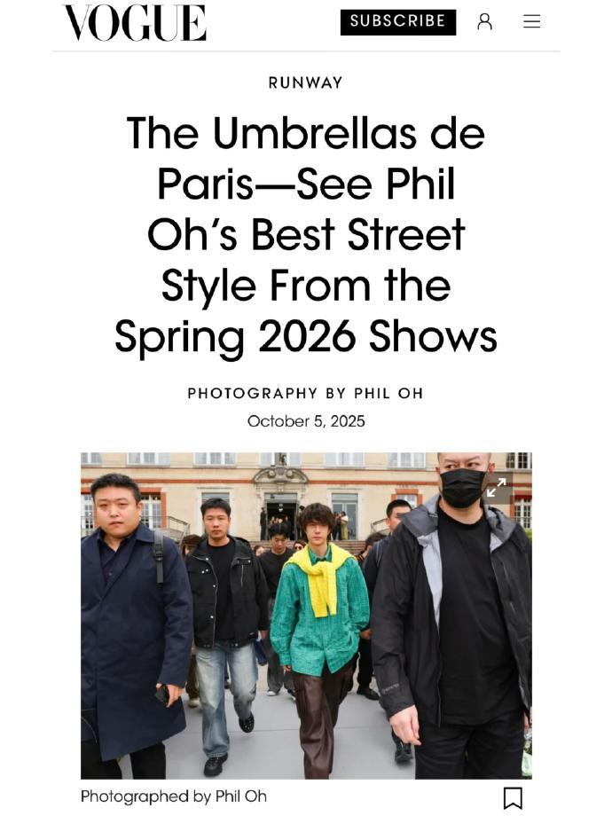 王一博vogue最佳街拍VOGUE官網：巴黎時裝周2026春夏最佳街拍王一博L
