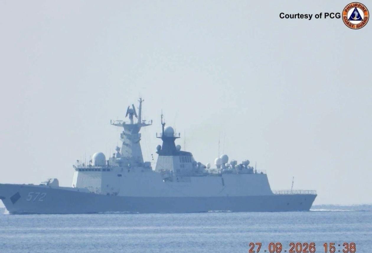 中国海军堵门了：054A护卫舰堵住菲律宾家门口！2026年9月27日，中方海上力