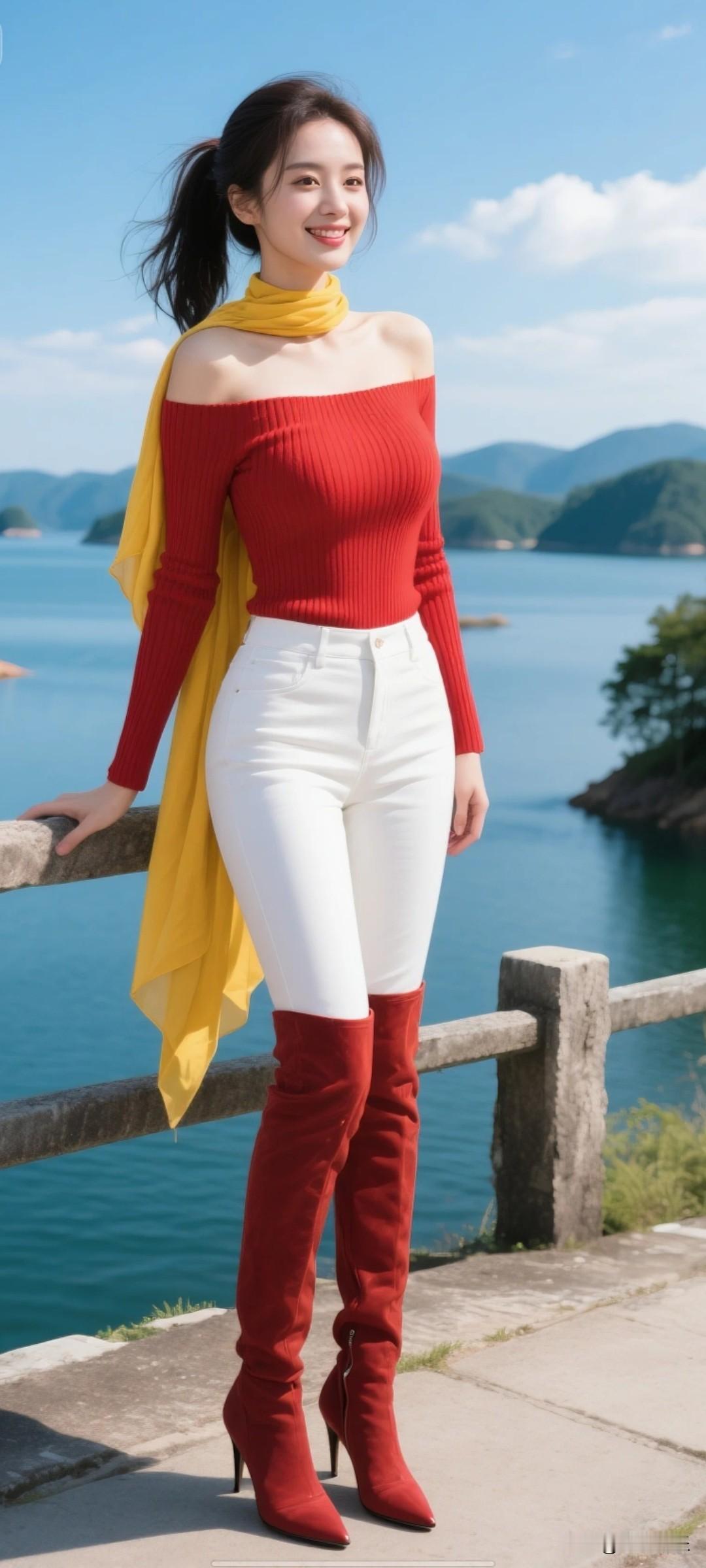 年轻明星美女，皮肤白皙通透微反光。前发些许凌乱，后发扎成低马尾。绝美眼睛，丰腴葫