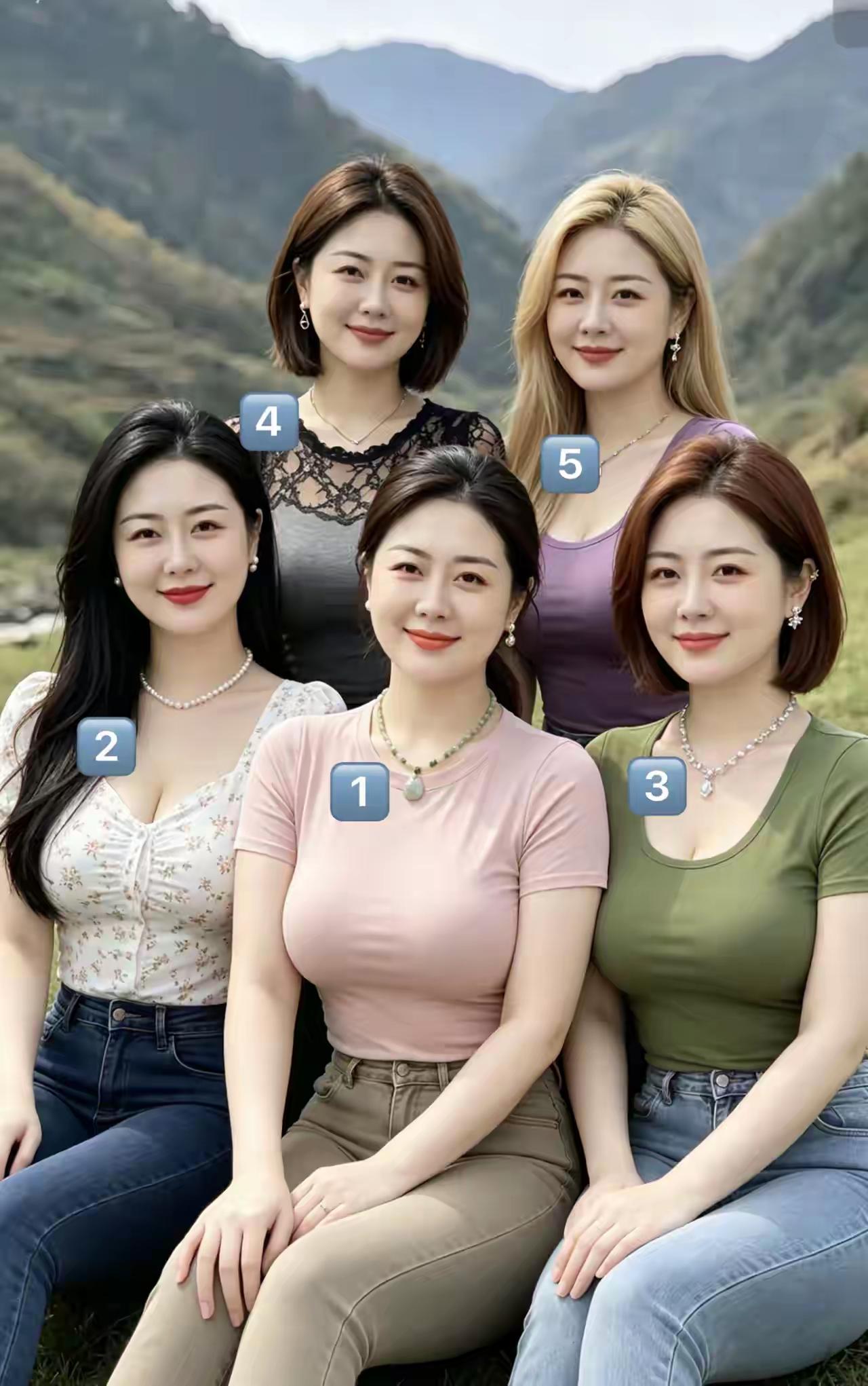 你觉得哪个年龄段的女性更有魅力?这五位美女，哪一位符合你的审美标准？你喜欢几号？