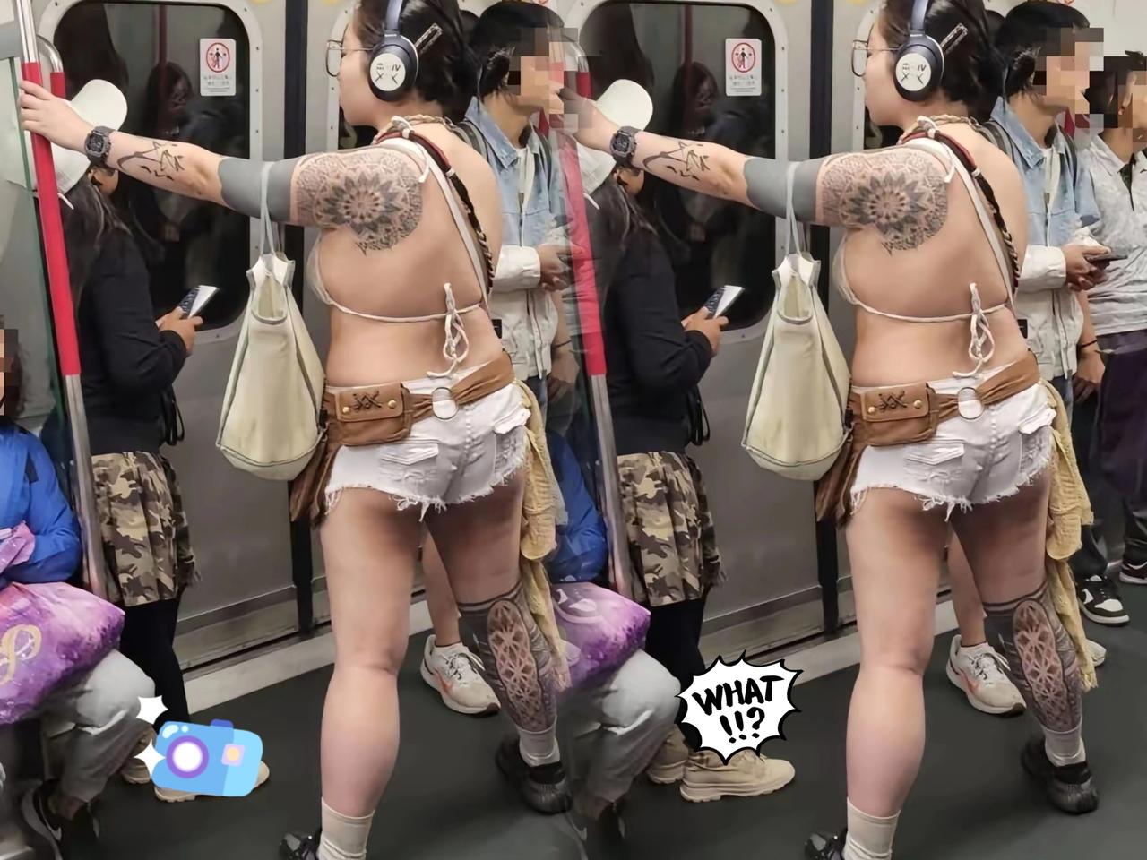 香港地铁这一幕直接看呆！网友拍到的这位乘客造型，哪是奔放，简直是把“自我表达