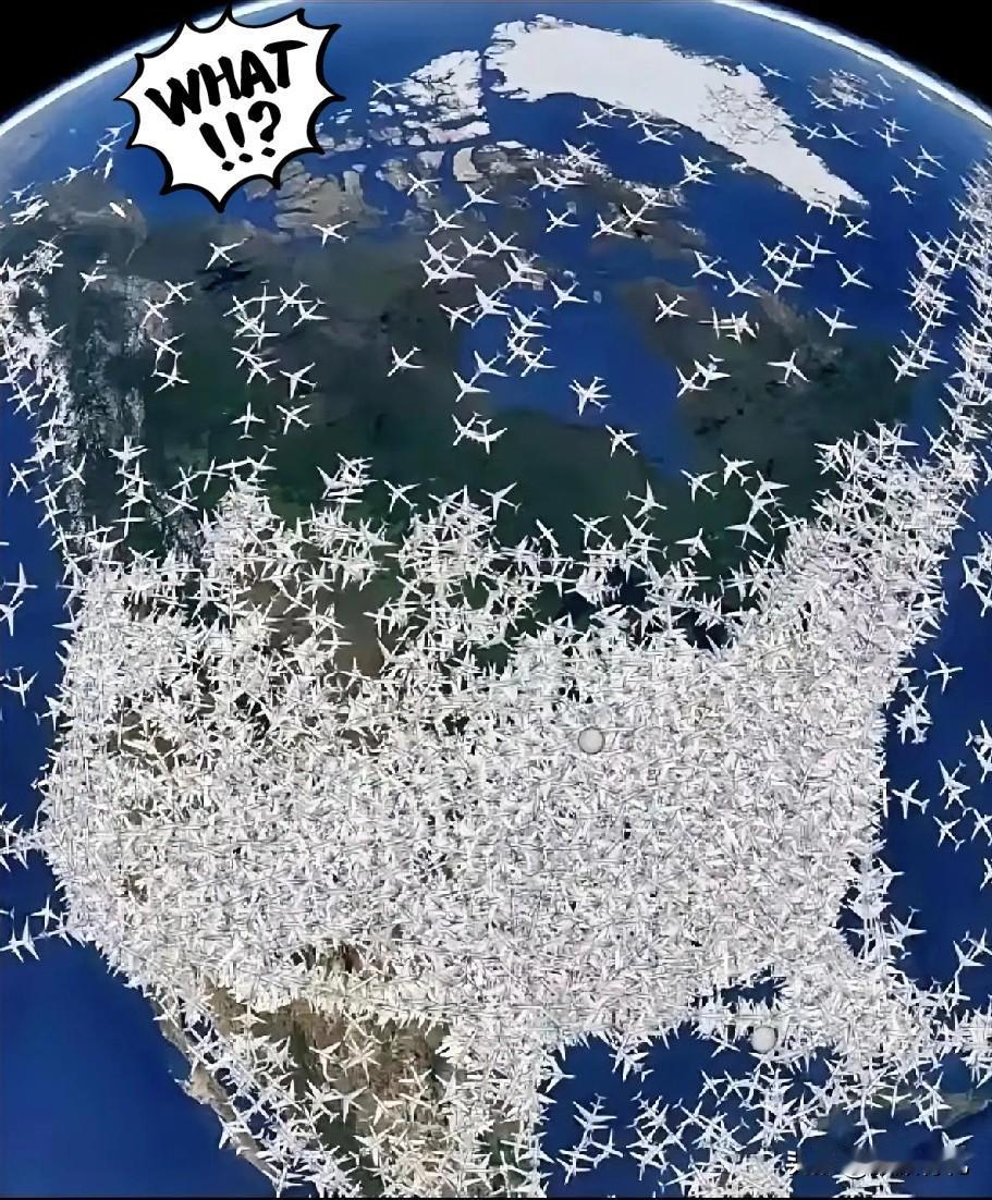 不知道还以为是灾难呢？[捂脸哭]原来每天天空中那么多飞机✈️据说有85%的