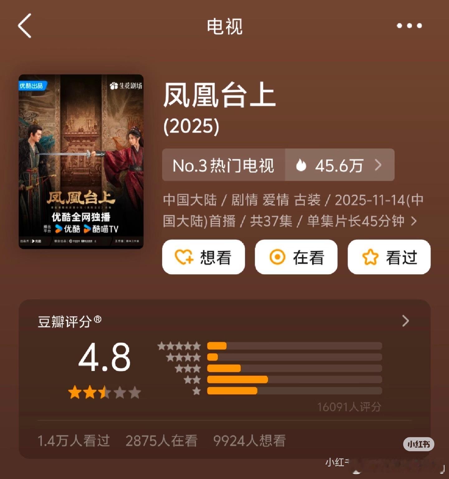 我担任嘉伦凤凰台上开分4.8…这点打分人数…不可能是下黑氵的程度…只能说确实演的