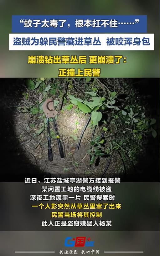 “自作孽不可活！”6月15日报道，江苏盐城，一男子和同伙在某闲置工地偷电缆，突然