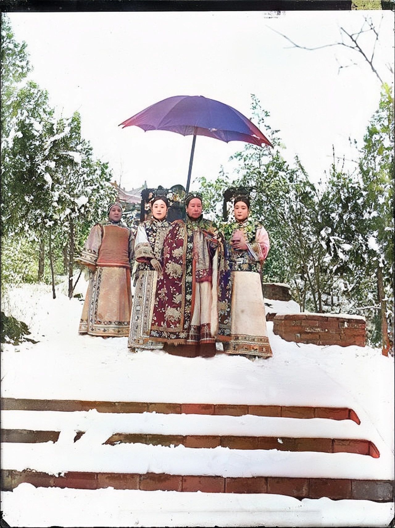 1903年冬，慈禧雪地赏梅。​​​