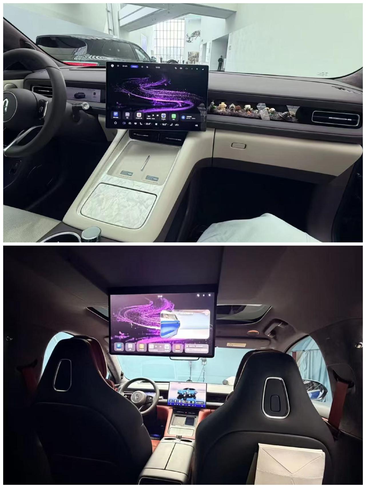 问界M6内饰全曝光来了！这个紫色内饰质感还不错哦！采用智界R7的内饰的紫色和洛可