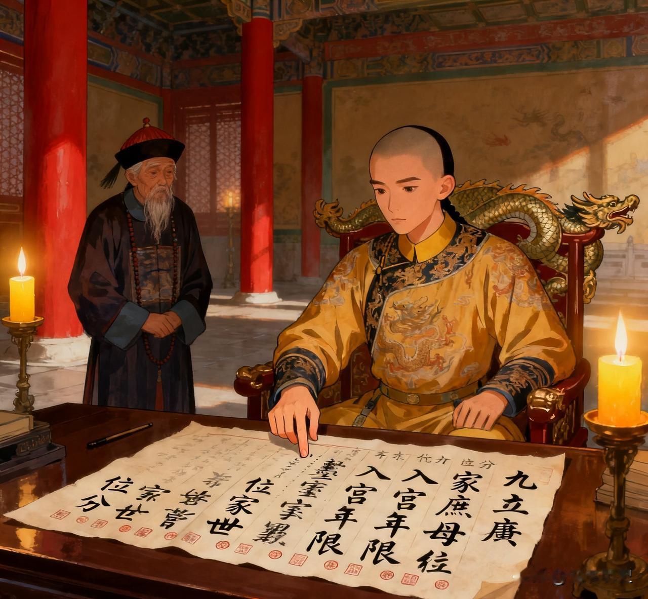 乾隆刚咽气，嘉庆就盯着后宫那九位庶母的名单发呆。太监总管颤巍巍地问：“陛下，要不