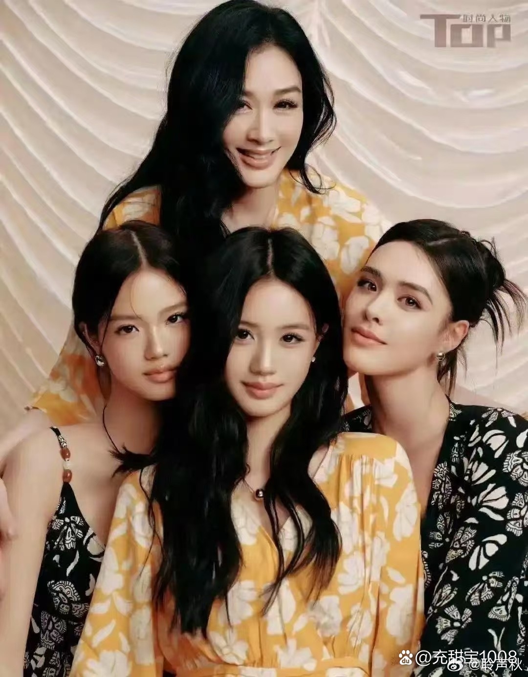 钟丽缇母女四人登上杂志，辨识度超高，各有各的特色，妥妥的母系美貌