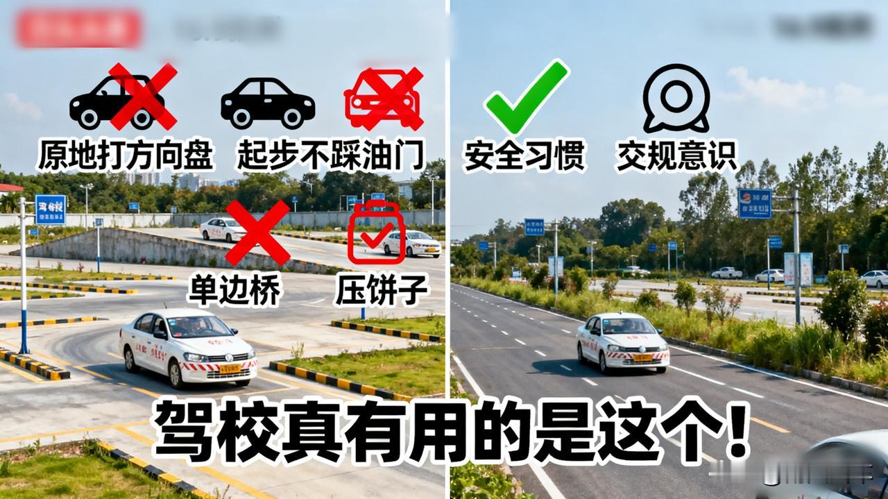 驾校学的知识，有多少是没用的？比如原地打死方向盘、起步不踩油门、单边桥、压饼
