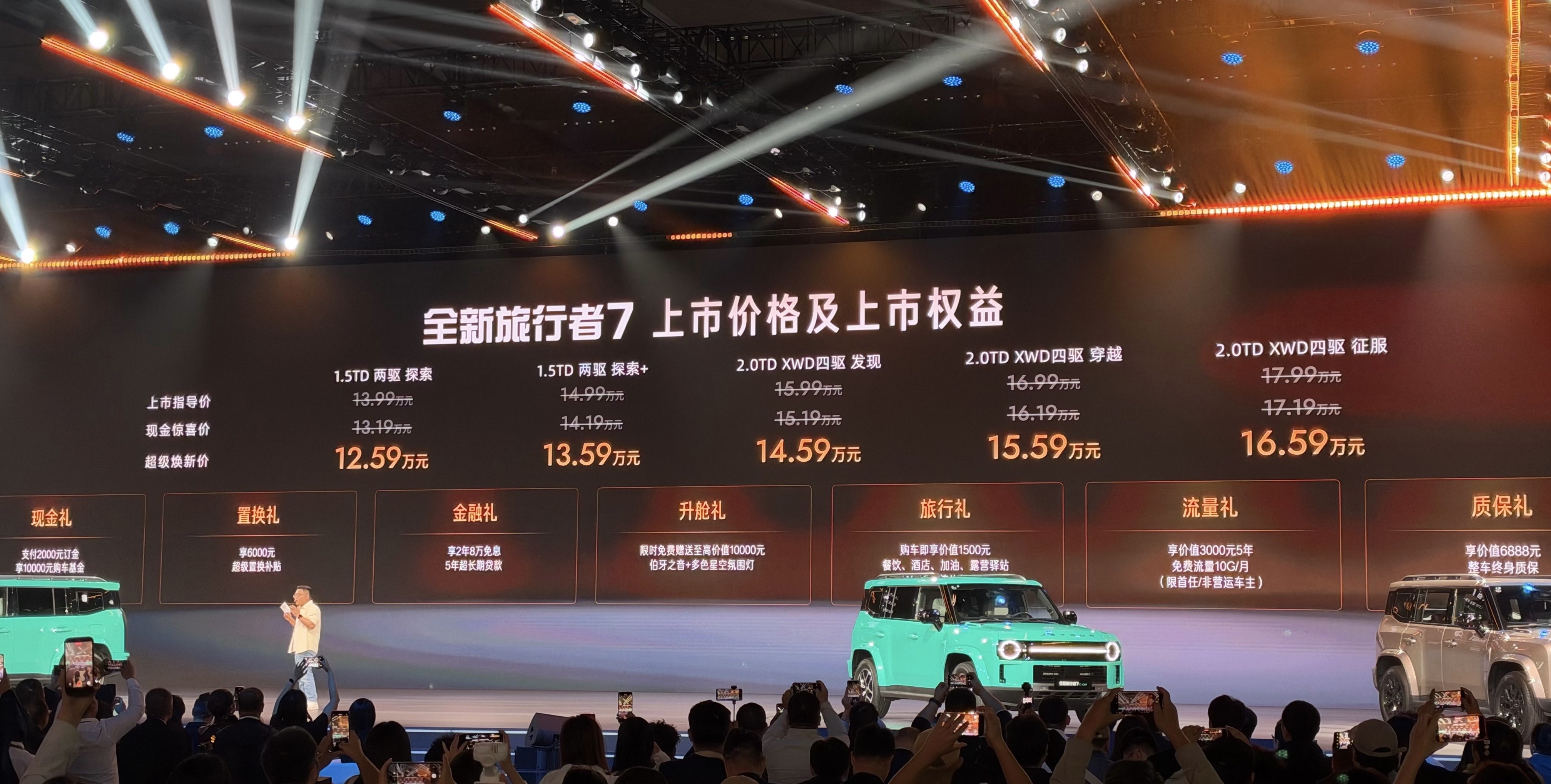 捷途旅行者7上市，限时12.59万起的价格，直接把硬派SUV的门槛踩得明明白白。燃油版12.59到1