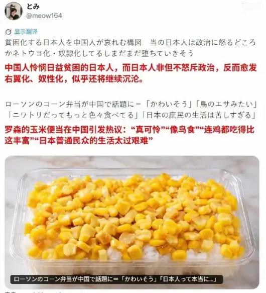 一盒玉米便当引爆中日网络，背后藏着的不只是一份简餐，更是一个社会的现实困境。