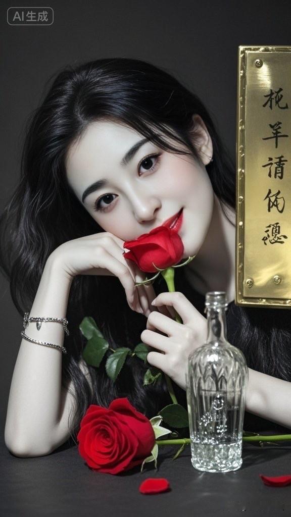优雅红玫瑰，静谧时光，美好如你。