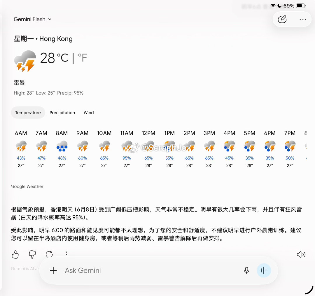 明早维港晨跑估计不行了，但贼心不死，暴雨里跑步又不是没干过btw下次带双五指跑