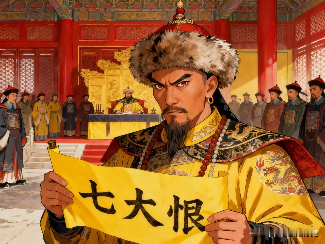 如何评价努尔哈赤的七大恨?努尔哈赤于1618年发布的“七大恨”，是其对明朝宣战的