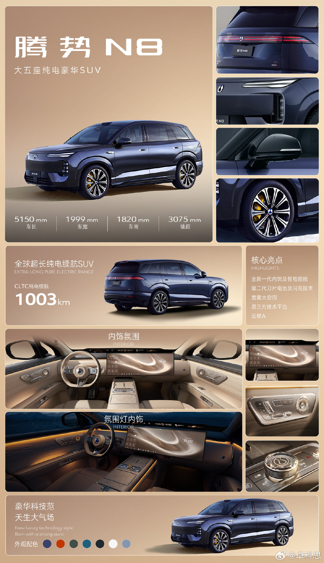 看完腾势N8的内饰和续航，大型SUV又卷起来了。#腾势N8##纯电SUV##豪华内饰#​