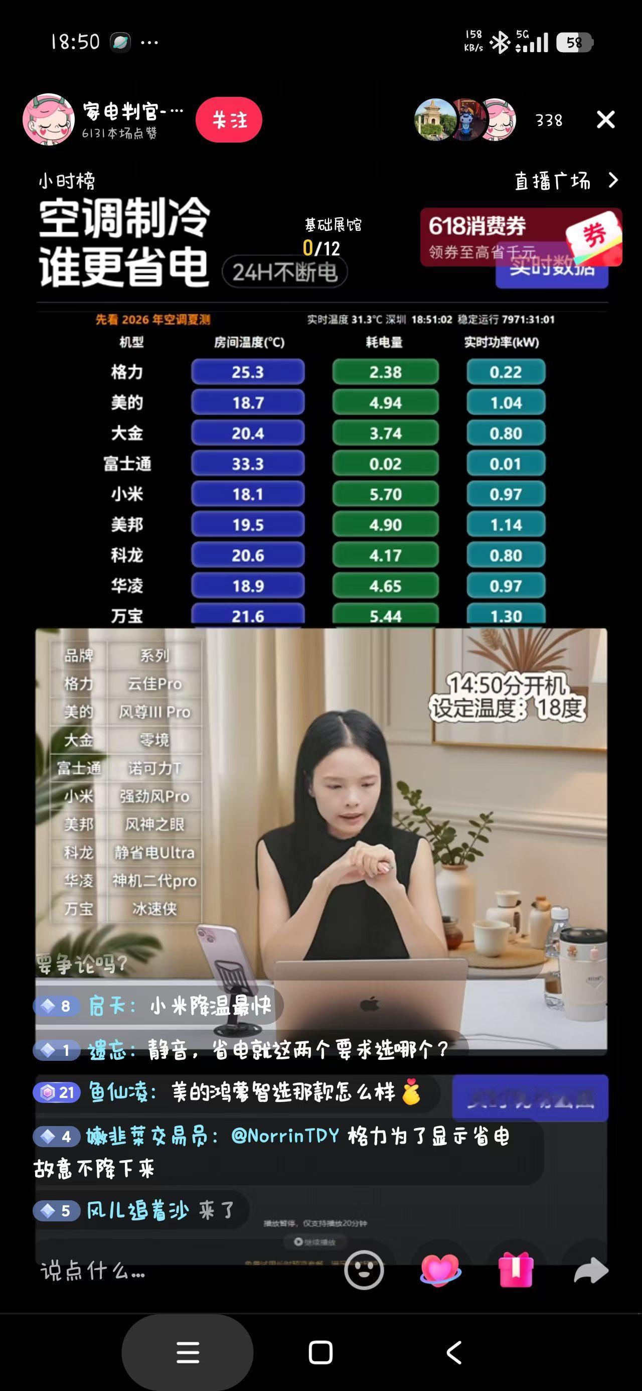 依旧看图说话……​专门测试机构测试空调性能，房间大小都是18平，起始温度都是室