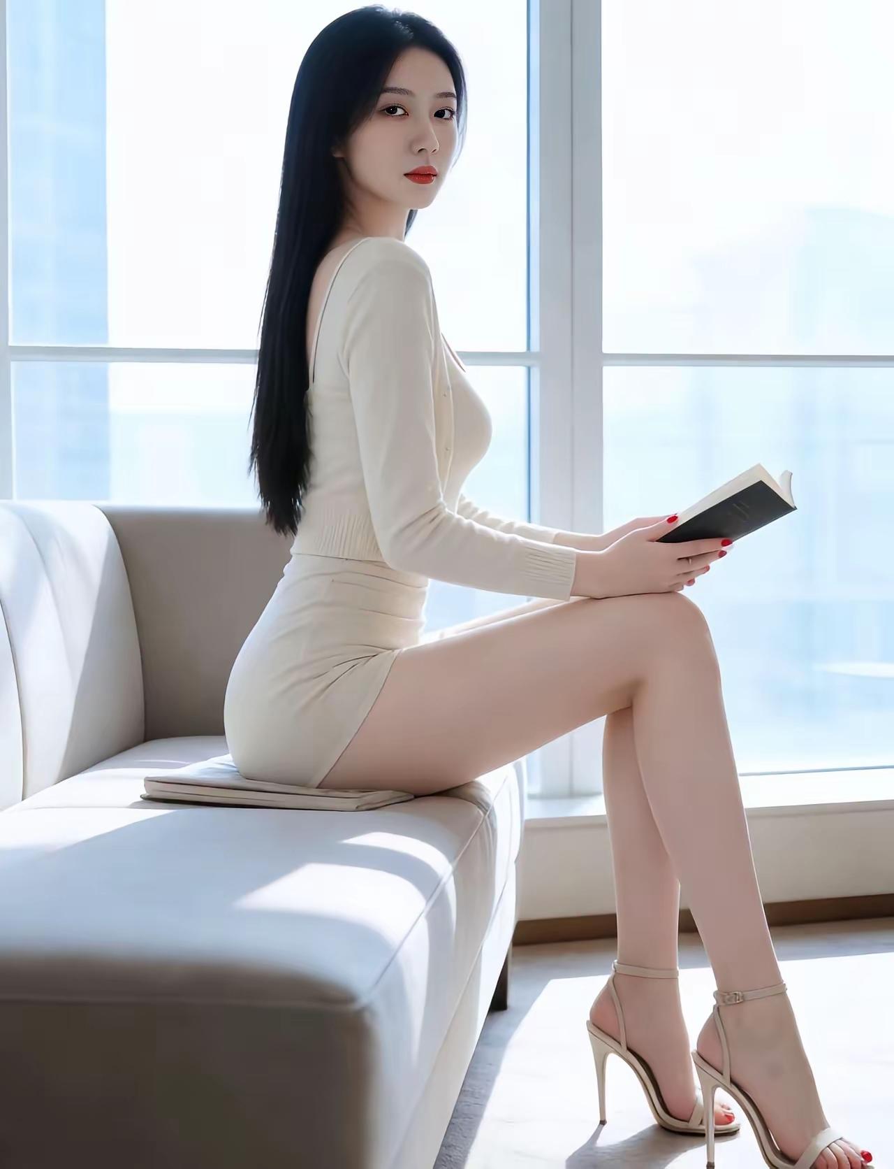 米色时尚连衣裙穿着