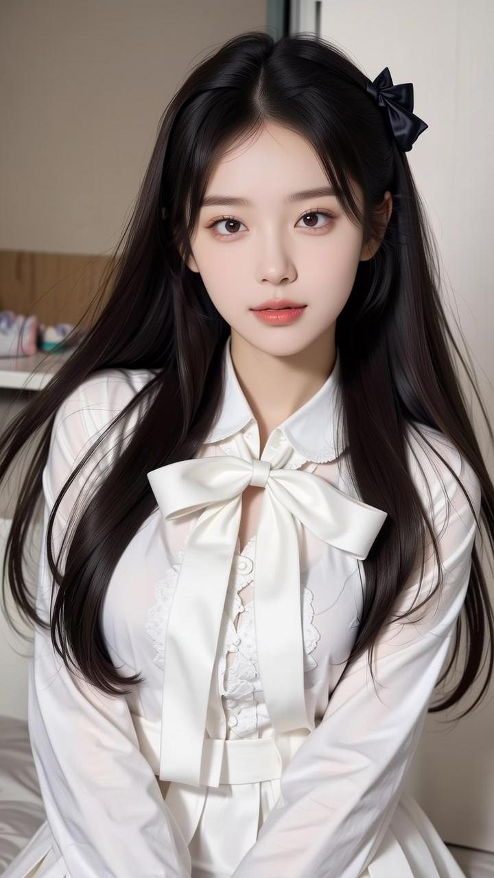 什么样的穿搭可以成为气质女神?甜美少女风，白色蝴蝶结衬衫，温柔可人