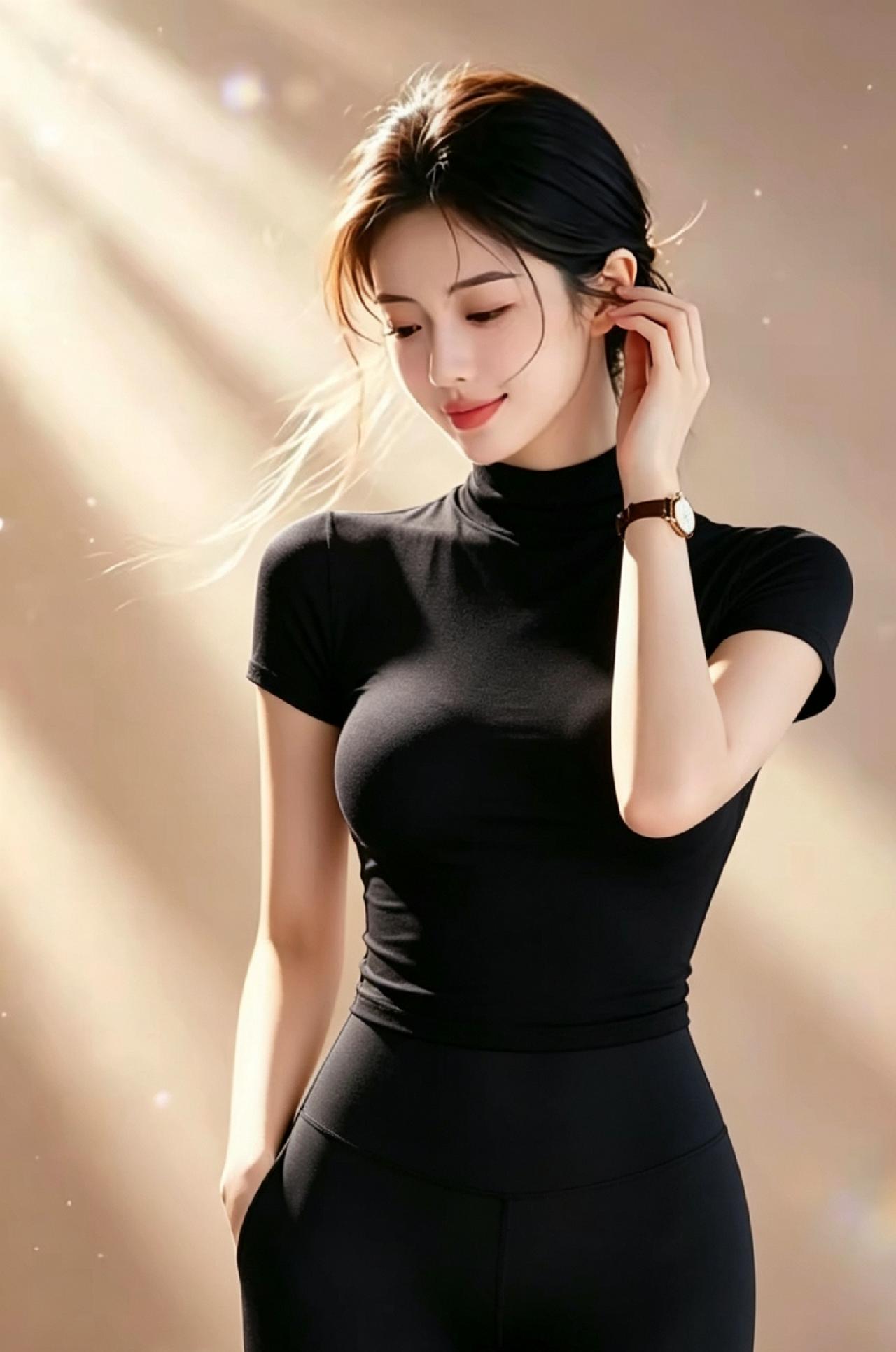 你喜欢哪一种气质的美人?优雅黑衣，自信女神，闪耀光芒！