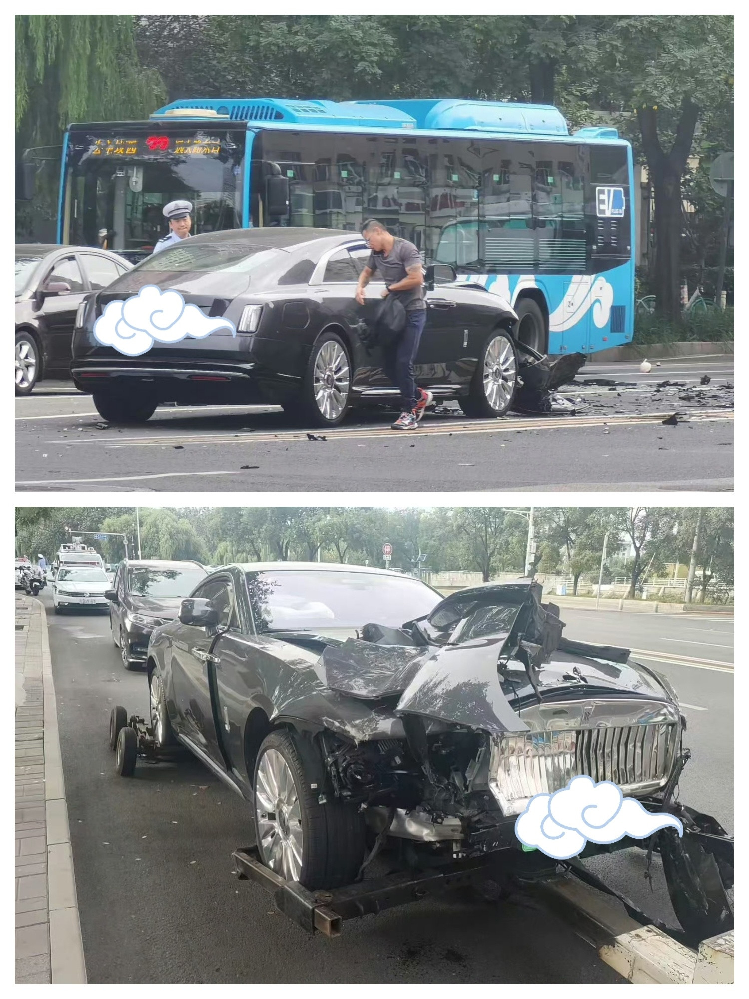陈震闪灵冲击力如此之大，被撞的那辆车都飞到人行道里了，人还好吗？​​​
